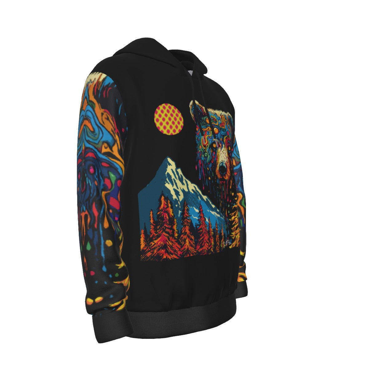 Drippy Bear Black Thicken Pullover Hoodie