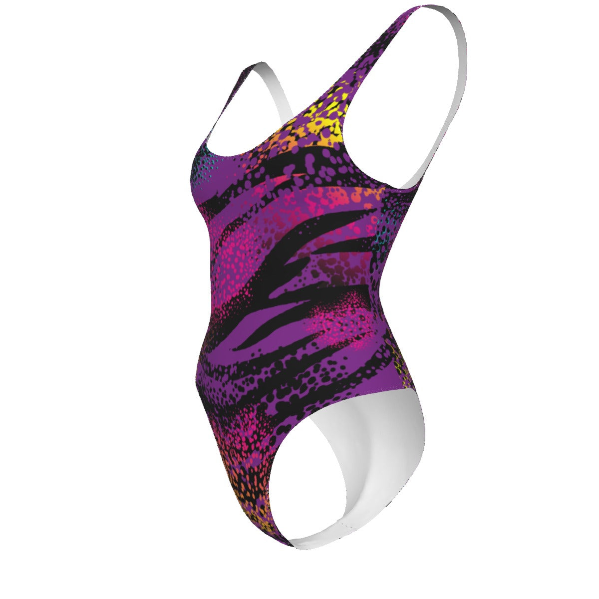 Purple Safari Striped Women's One-piece Swimsuit