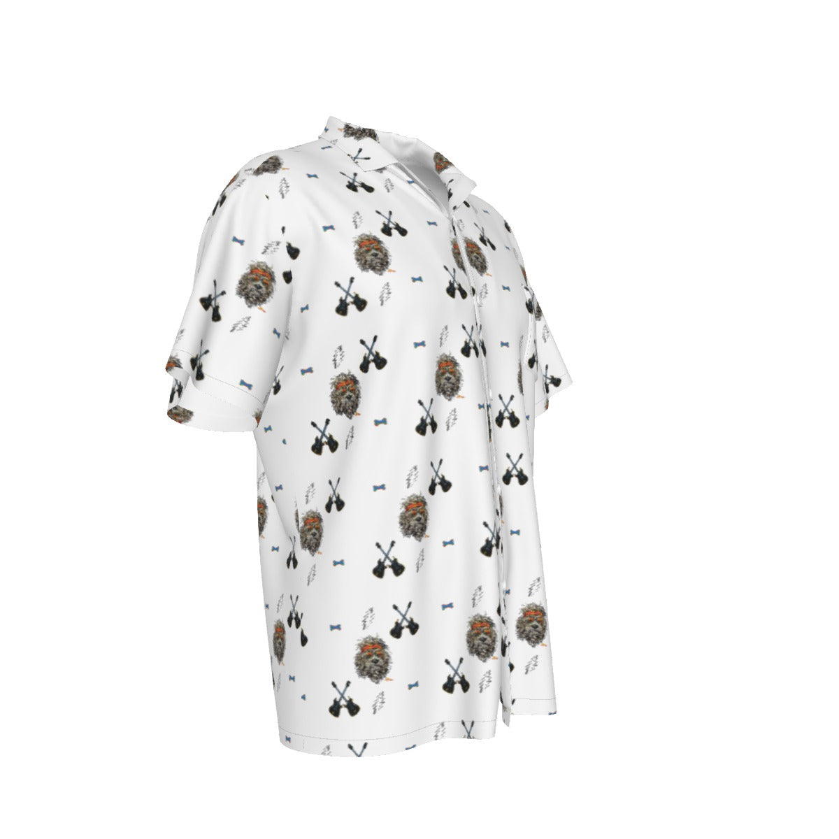 Grateful Dog White Hawaiian Pattern Shirt With Pocket