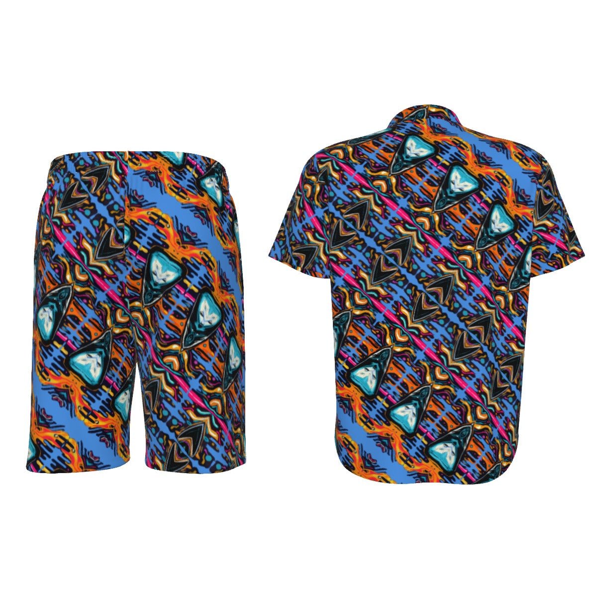 Beach Bash Blue Men's Short / Shirt Set - SB - THREADZ
