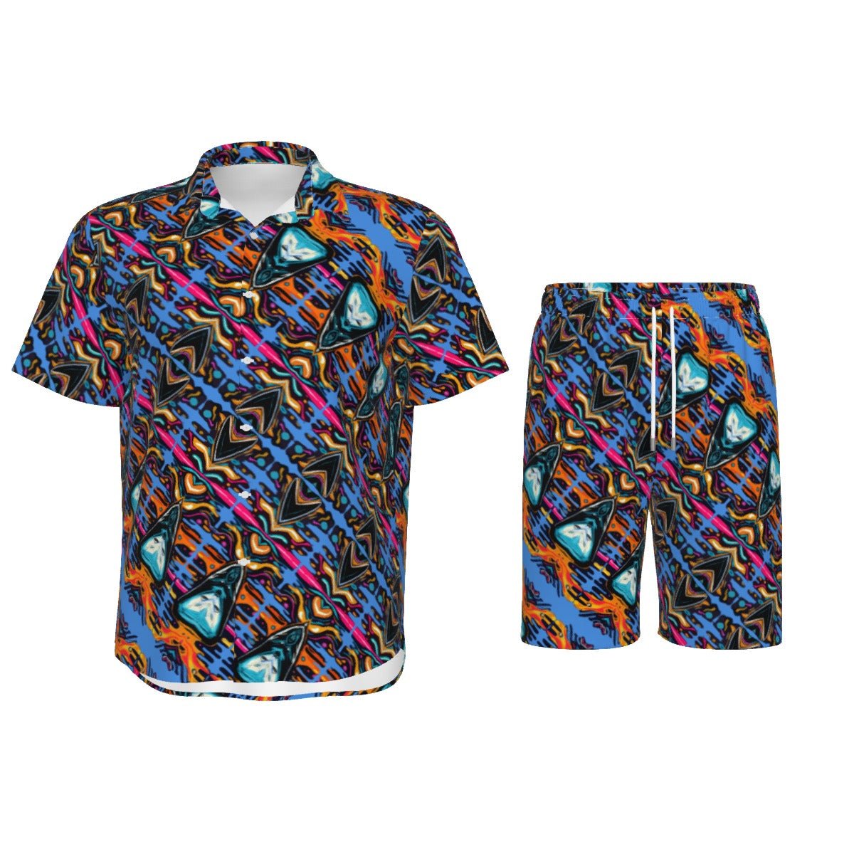 Beach Bash Blue Men's Short / Shirt Set - SB - THREADZ