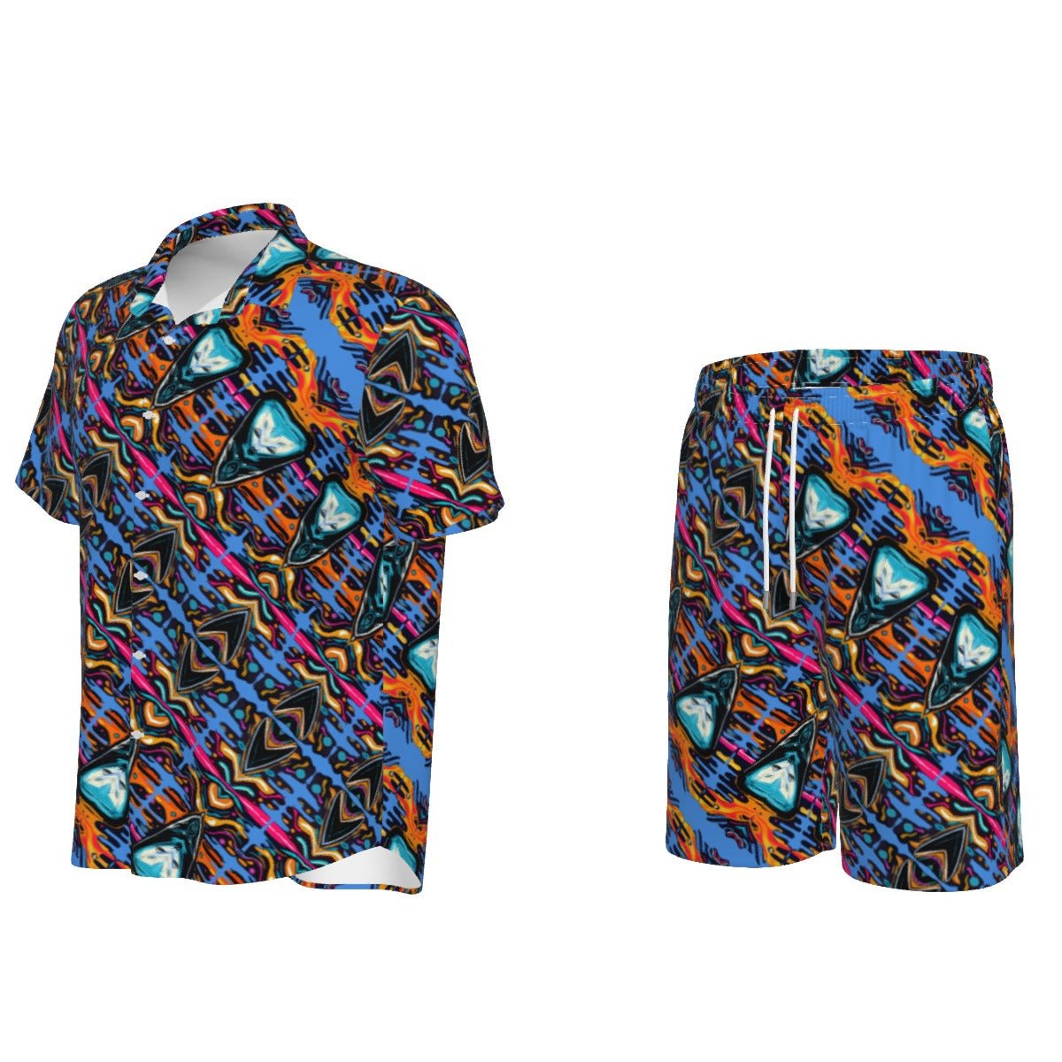 Beach Bash Blue Men's Short / Shirt Set - SB - THREADZ