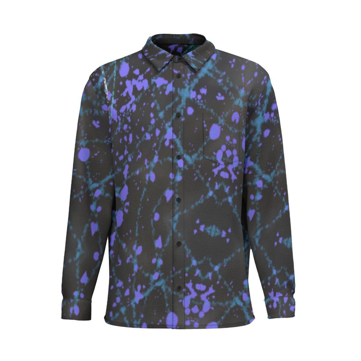 Blacklight Drip Long Sleeve Shirt With Pocket - SB - THREADZ