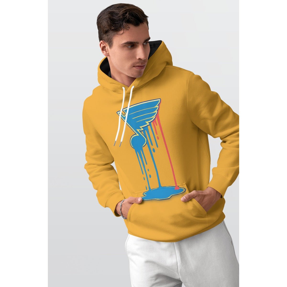 Bleed Blue (Gold) Thicken Pullover Hoodie - SB - THREADZ