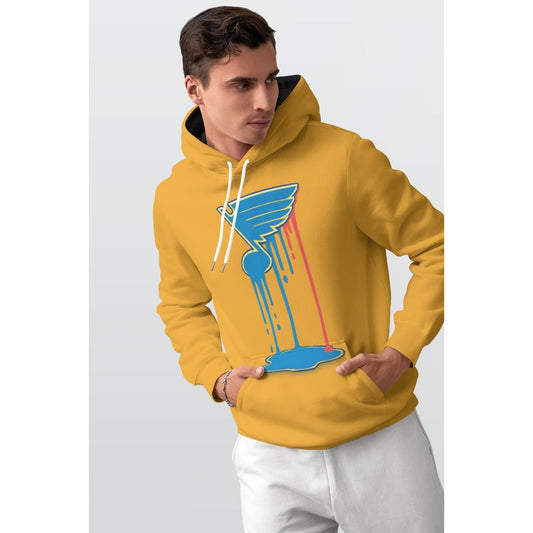 Bleed Blue (Gold) Thicken Pullover Hoodie - SB - THREADZ
