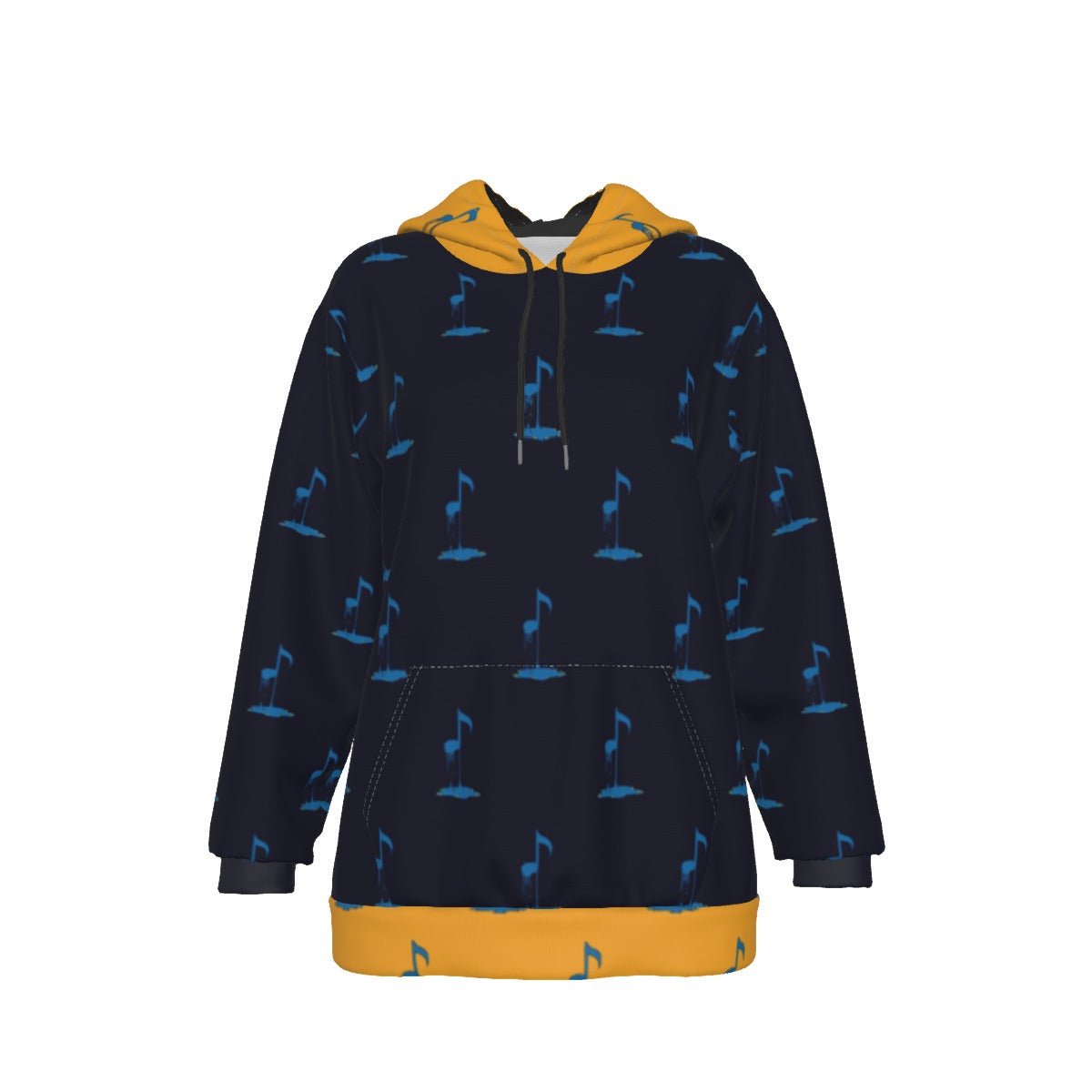 Bleed Blue Navy Pattern Women's Heavy Fleece Hoodie - SB - THREADZ