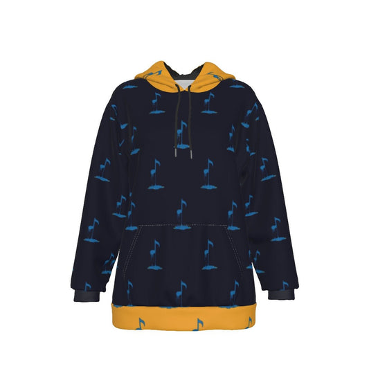 Bleed Blue Navy Pattern Women's Heavy Fleece Hoodie - SB - THREADZ