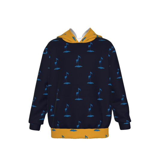 Bleed Blue Navy/Yellow Pattern Kid's Heavy Fleece Hoodie - SB - THREADZ