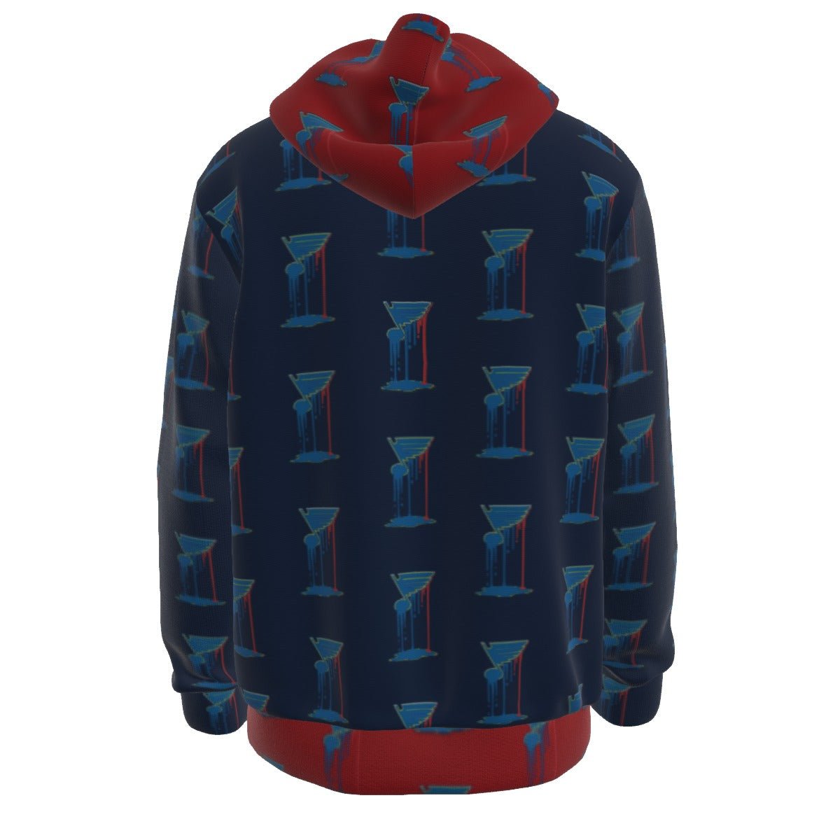 Bleed Blue Pattern (Blue/Red) Thicken Hoodie - SB - THREADZ