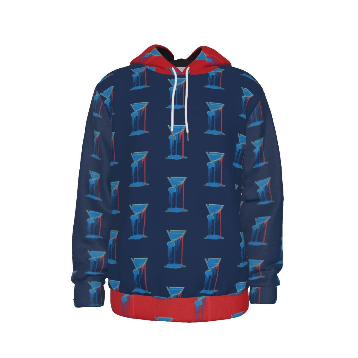 Bleed Blue Pattern (Blue/Red) Thicken Hoodie - SB - THREADZ