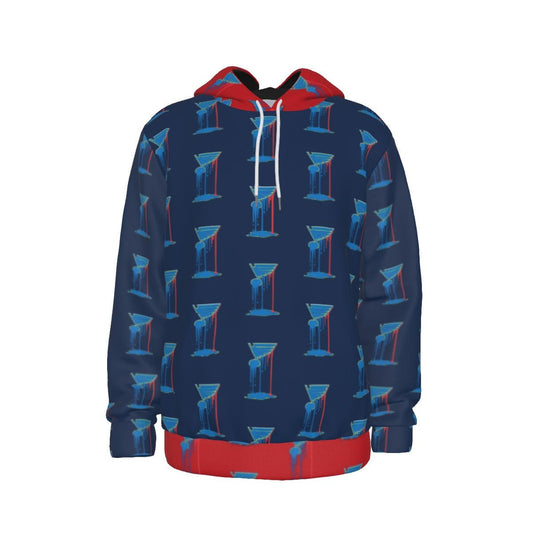 Bleed Blue Pattern (Blue/Red) Thicken Hoodie - SB - THREADZ