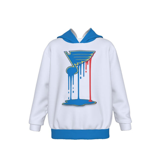 Bleed Blue White Kid's Heavy Fleece Hoodie - SB - THREADZ