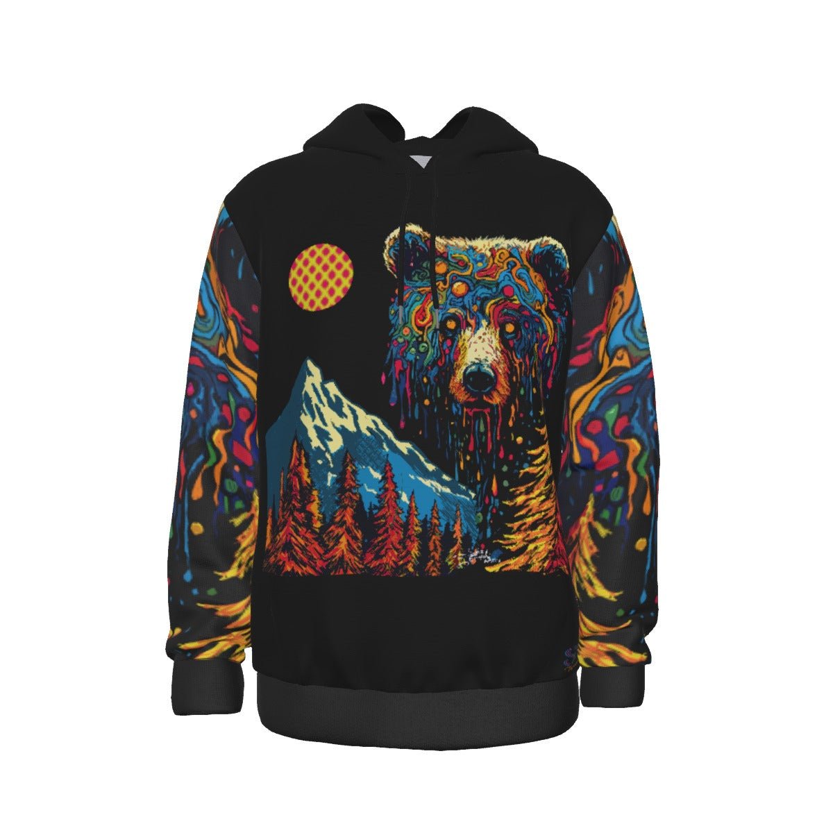 Drippy Bear Black Thicken Pullover Hoodie - SB - THREADZ