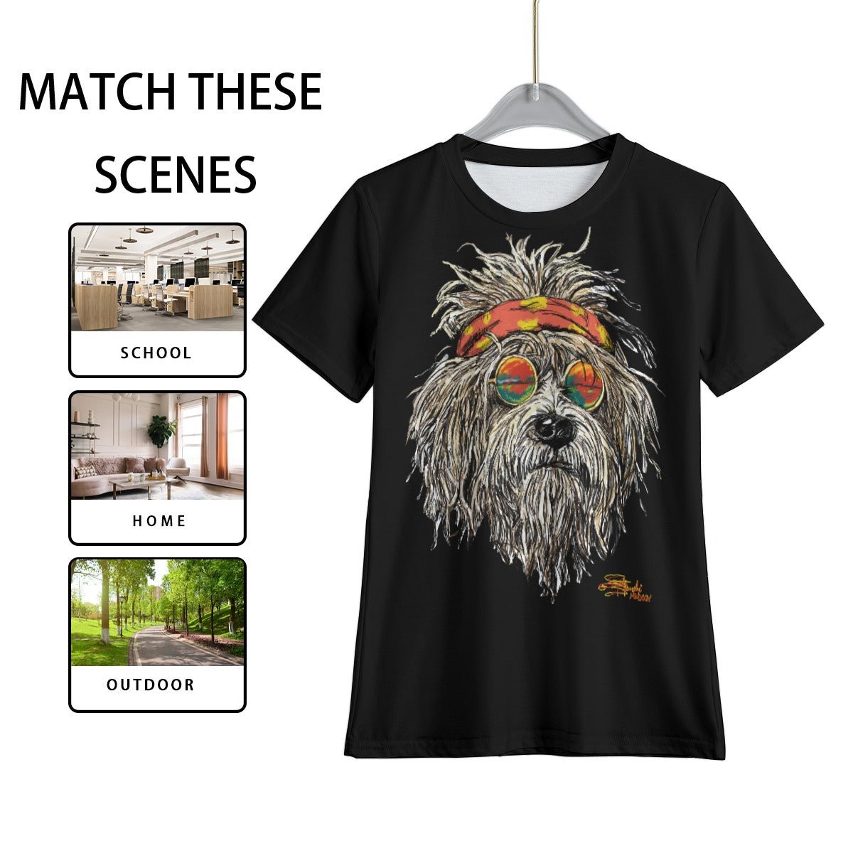 Grateful Dog Black Kid's T-Shirt - SB - THREADZ