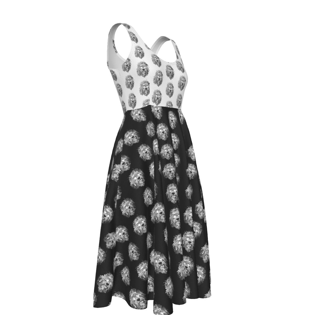 Grateful Dog Black/White Women's Sleeveless Dress - SB - THREADZ