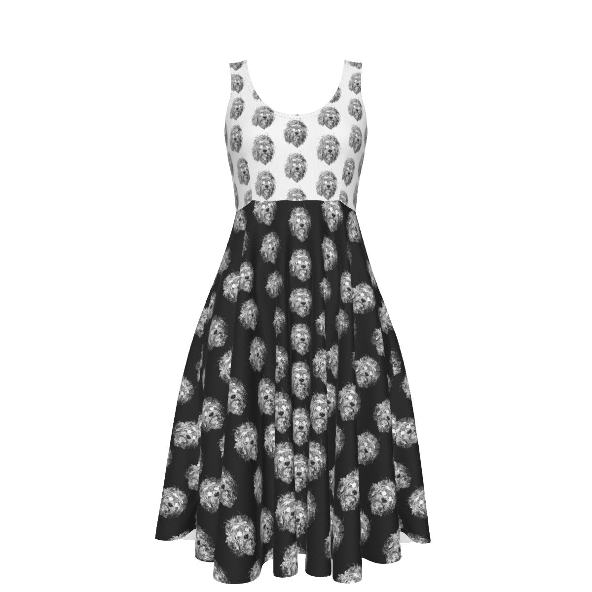 Grateful Dog Black/White Women's Sleeveless Dress - SB - THREADZ