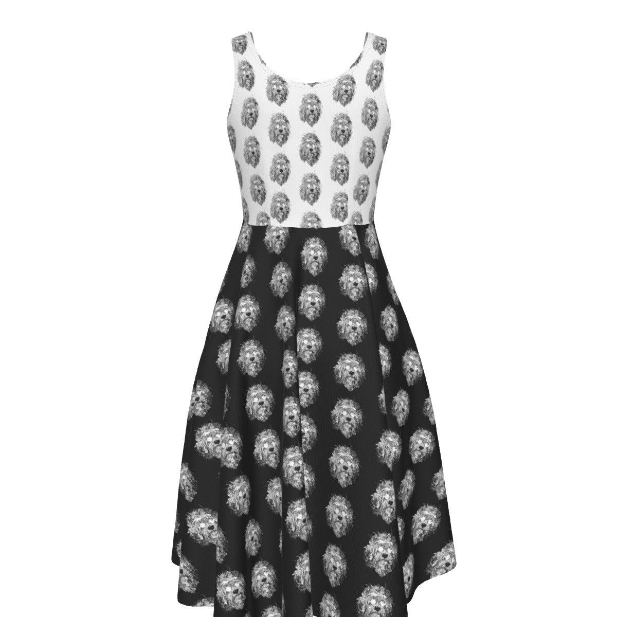 Grateful Dog Black/White Women's Sleeveless Dress - SB - THREADZ