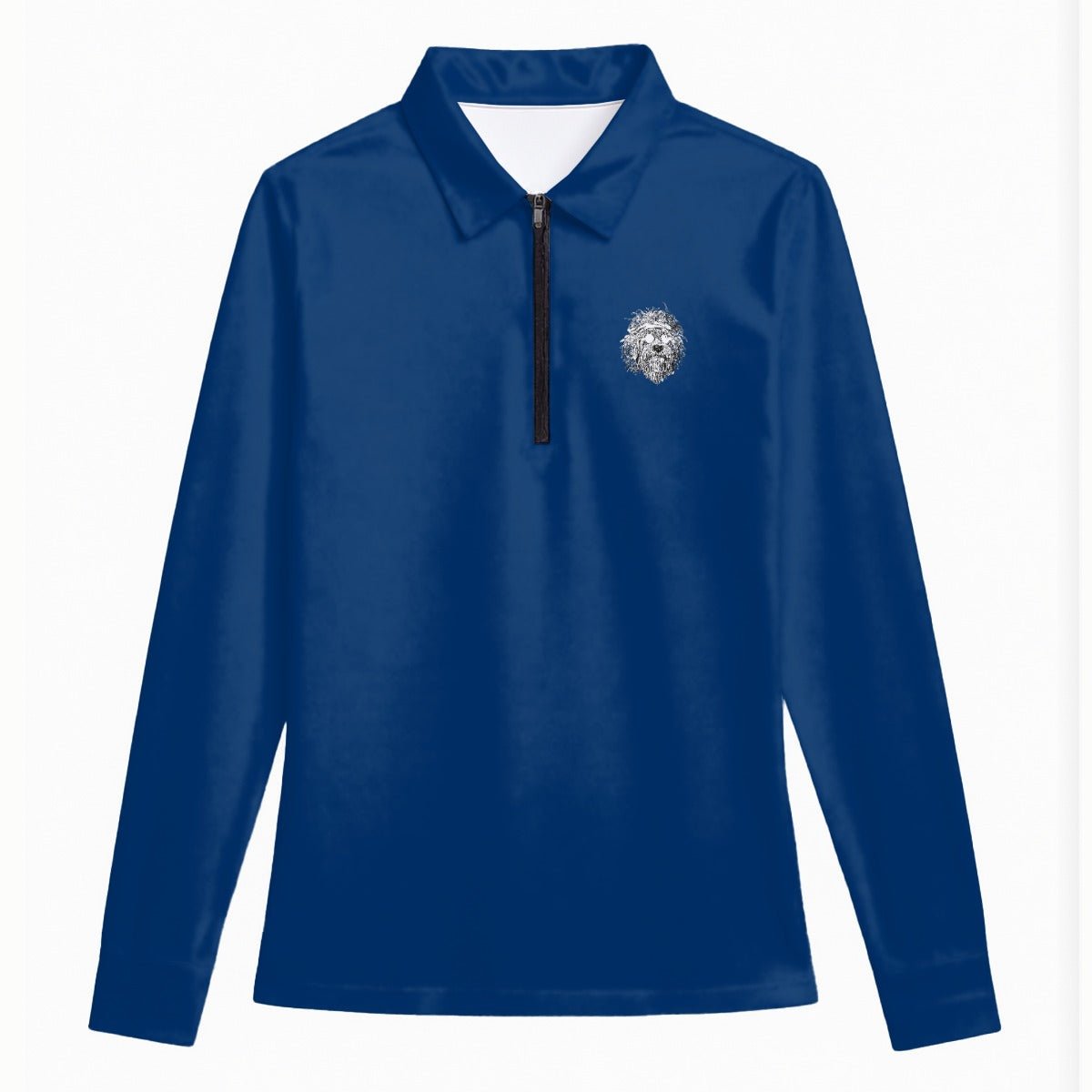 Grateful Dog Blue Women's Quarter Zip Sport Shirt With Long Sleeve - SB - THREADZ