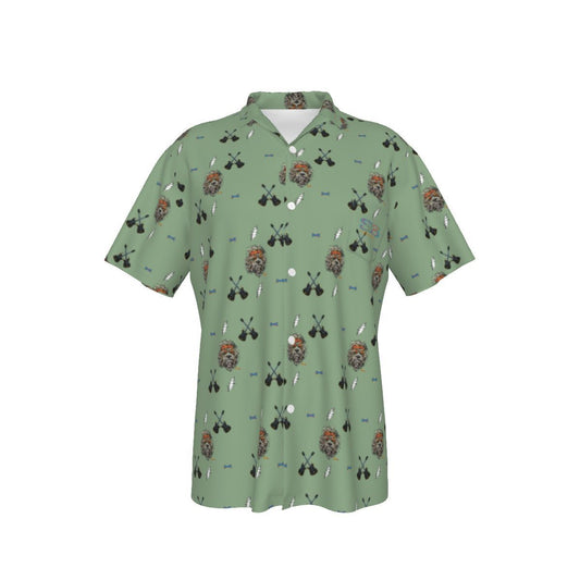 Grateful Dog Olive Hawaiian Patterned Shirt With Pocket - SB - THREADZ