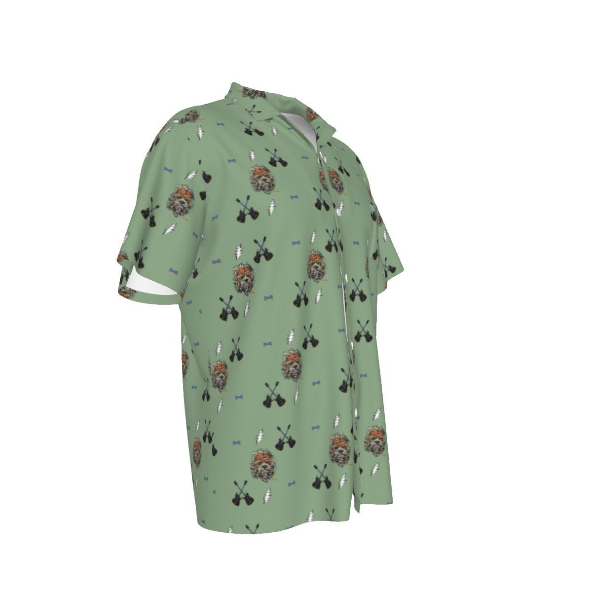 Grateful Dog Olive Hawaiian Patterned Shirt With Pocket - SB - THREADZ