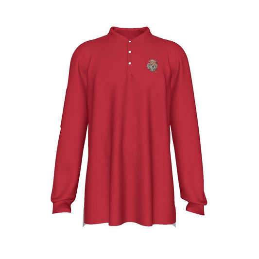 Grateful Dog Red Men's Long Sleeve Polo Shirt - SB - THREADZ