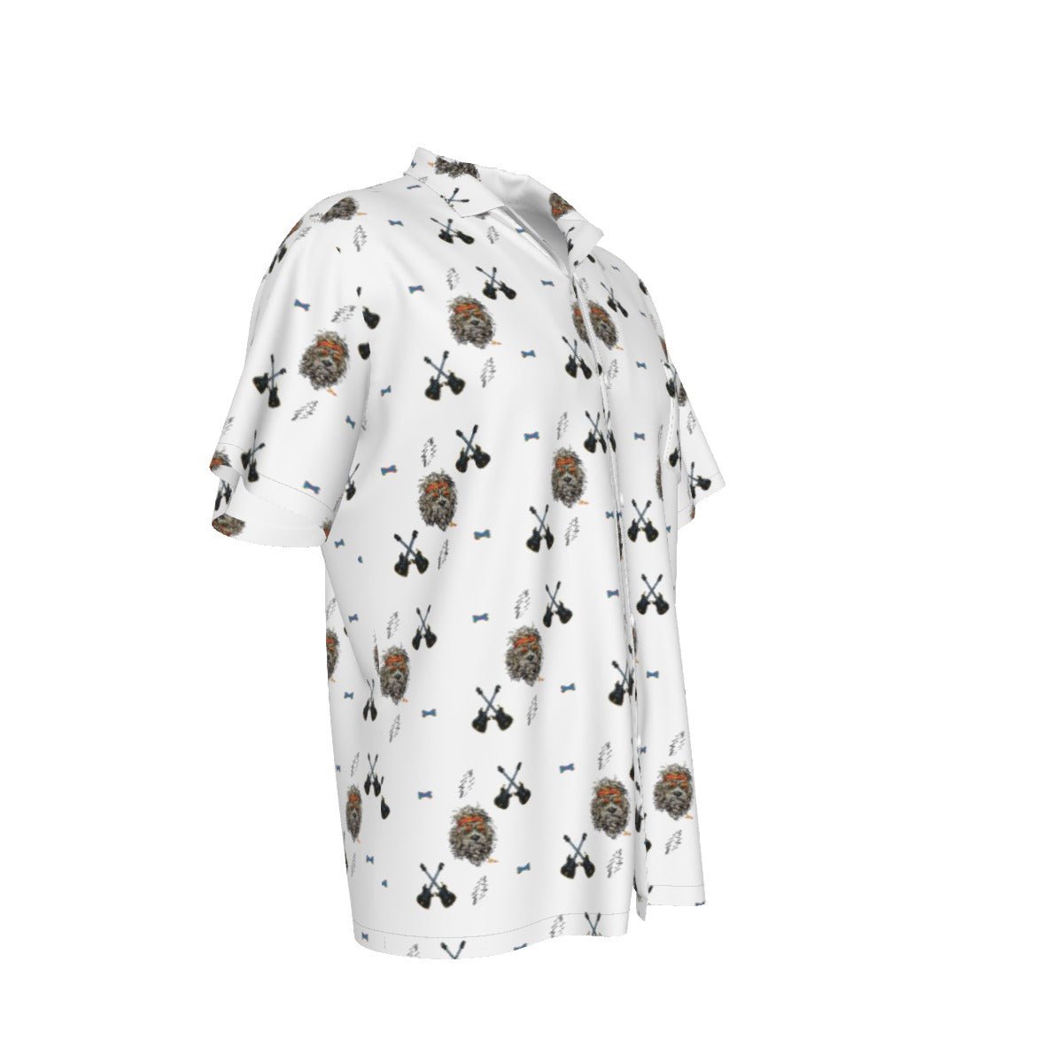 Grateful Dog White Hawaiian Pattern Shirt With Pocket - SB - THREADZ