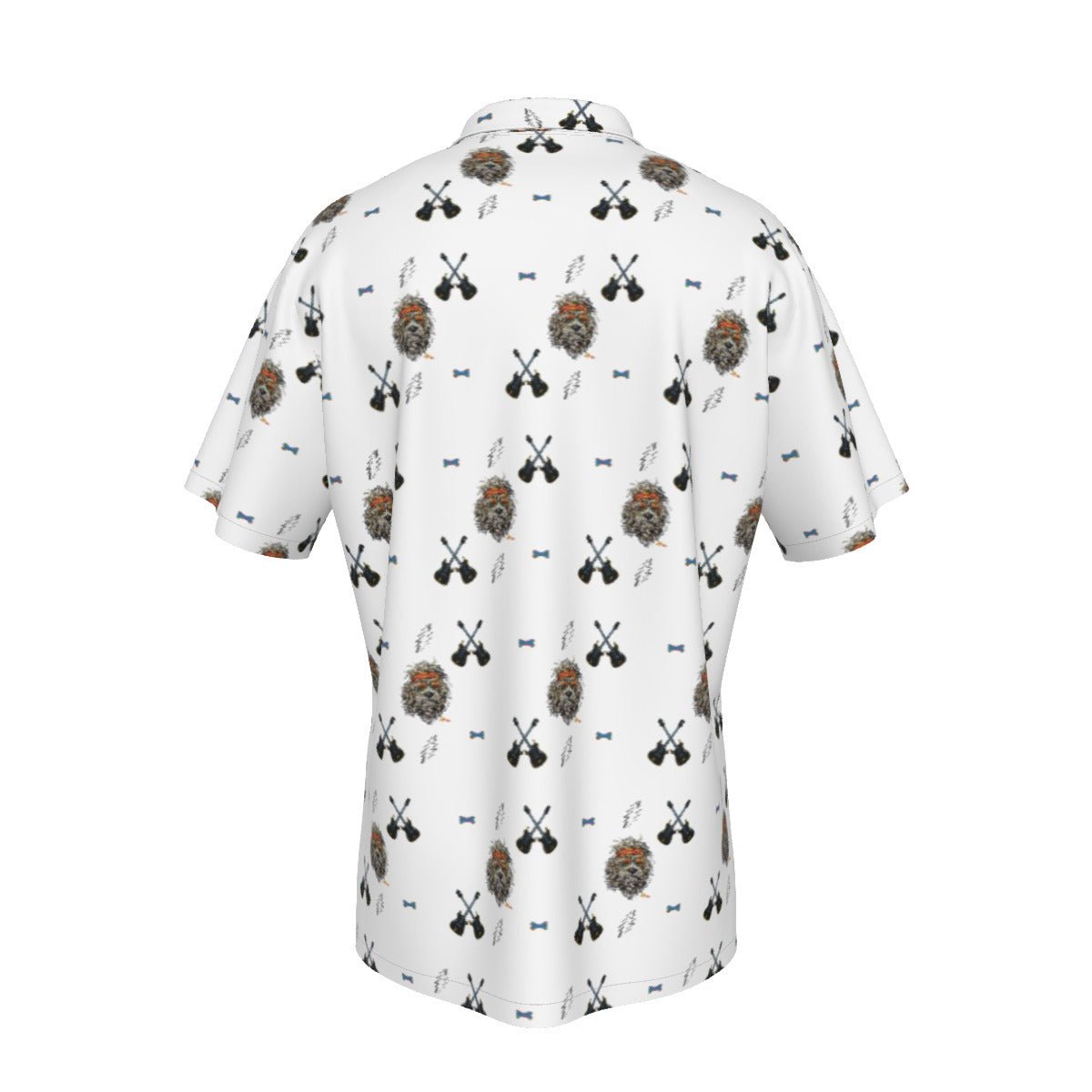 Grateful Dog White Hawaiian Pattern Shirt With Pocket - SB - THREADZ