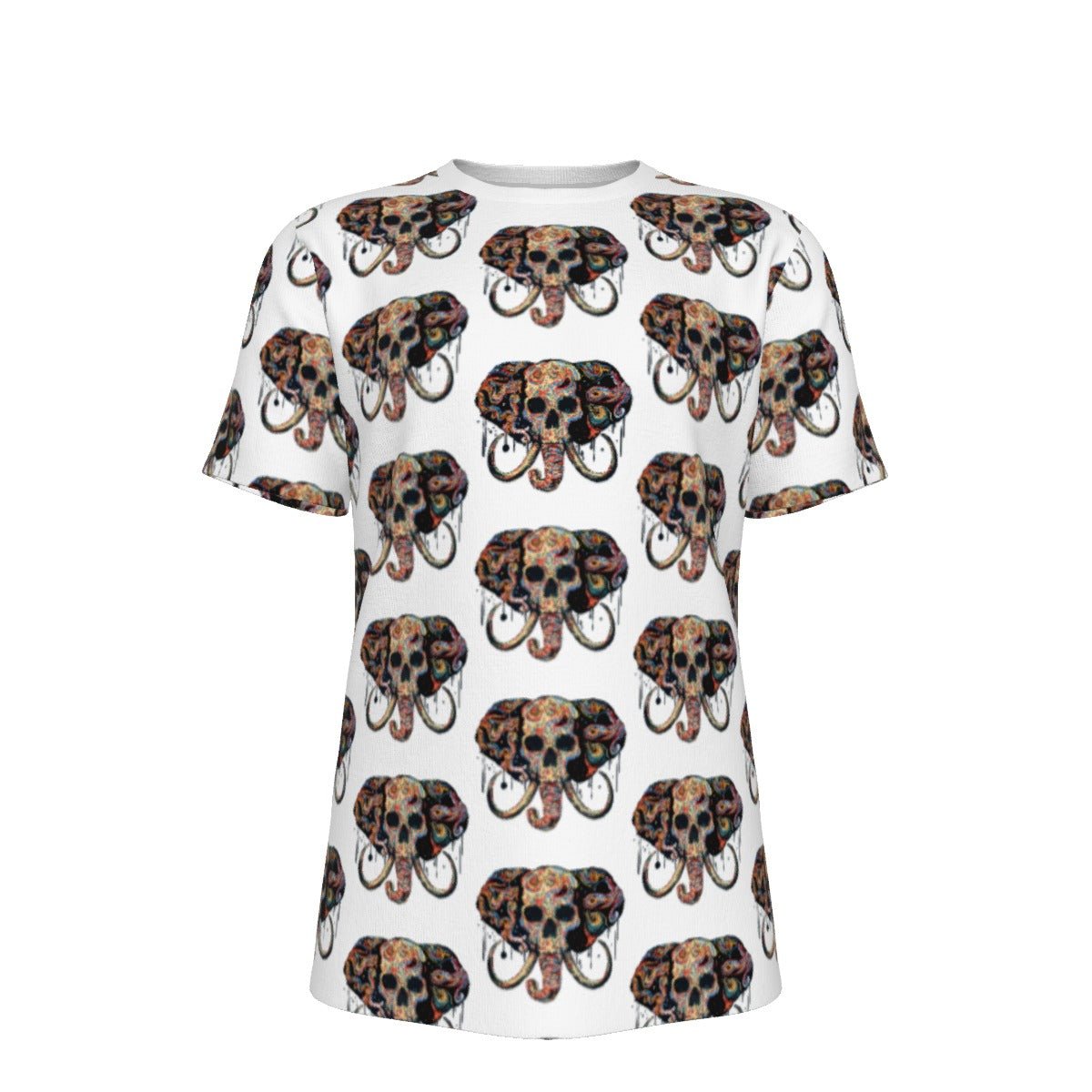 Invisible Elephant (White Pattern) O - Neck T-Shirt - SB - THREADZ