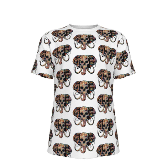 Invisible Elephant (White Pattern) O - Neck T-Shirt - SB - THREADZ