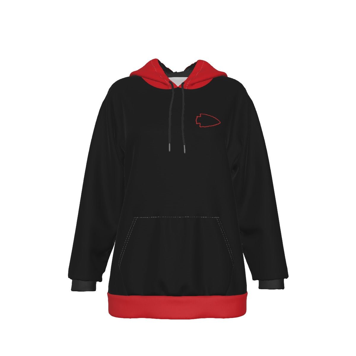 Kingdom Black/Red Women's Heavy Fleece Hoodie - SB - THREADZ