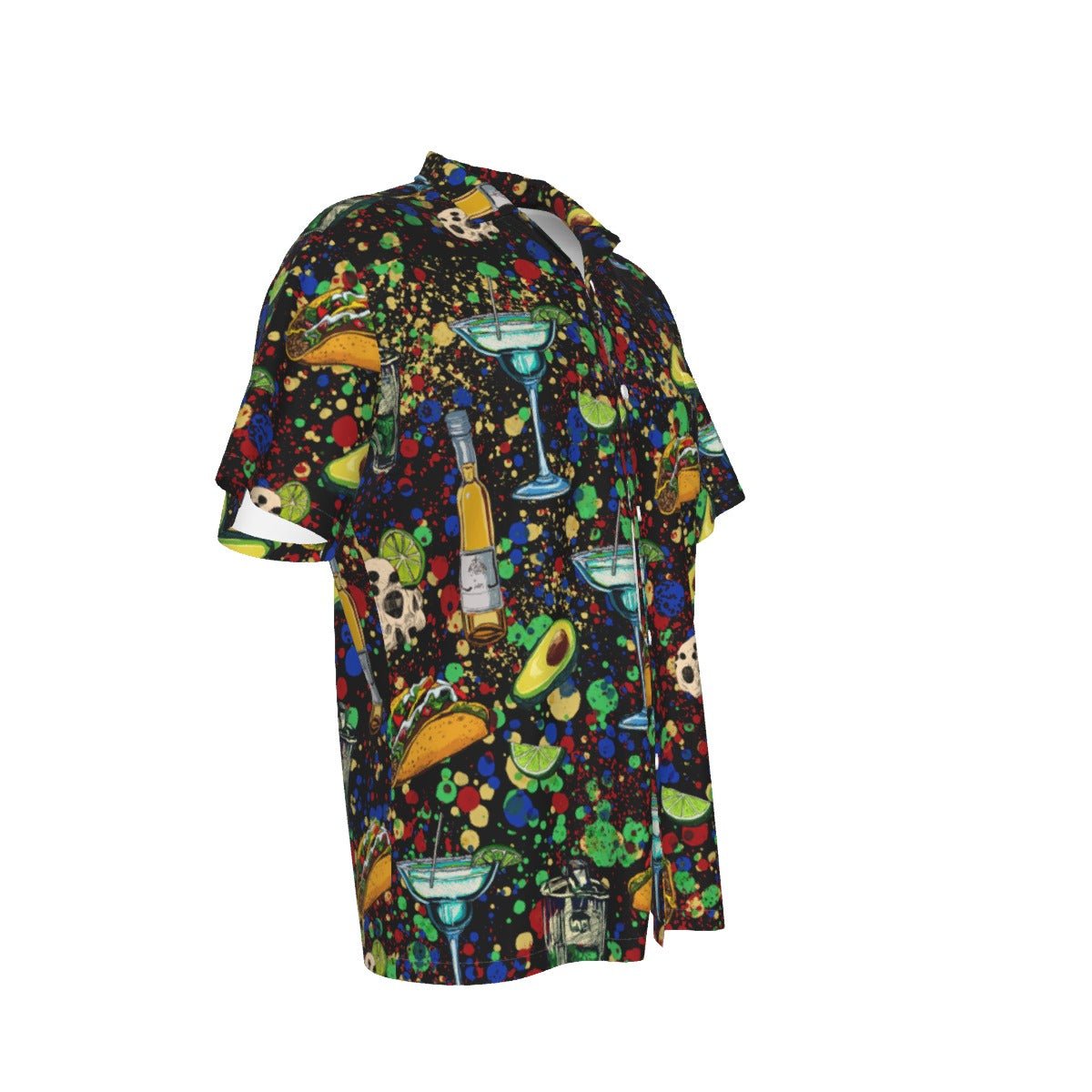 Taco Fest (Black) Men's Hawaiian Shirt With Pocket - SB - THREADZ