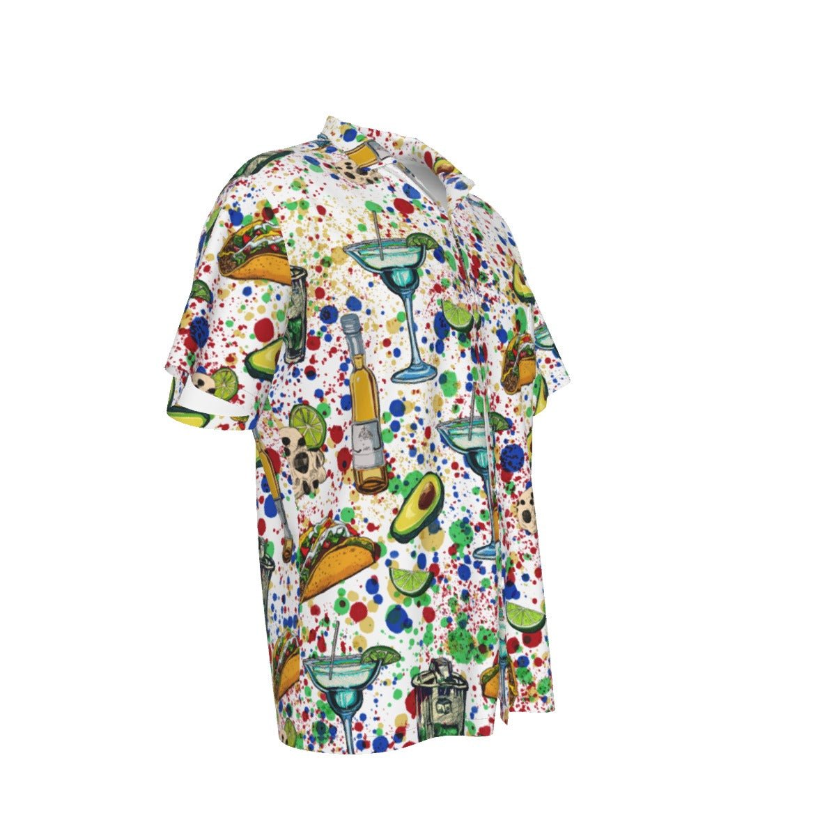 Taco Fest (White) Men's Hawaiian Shirt With Pocket - SB - THREADZ