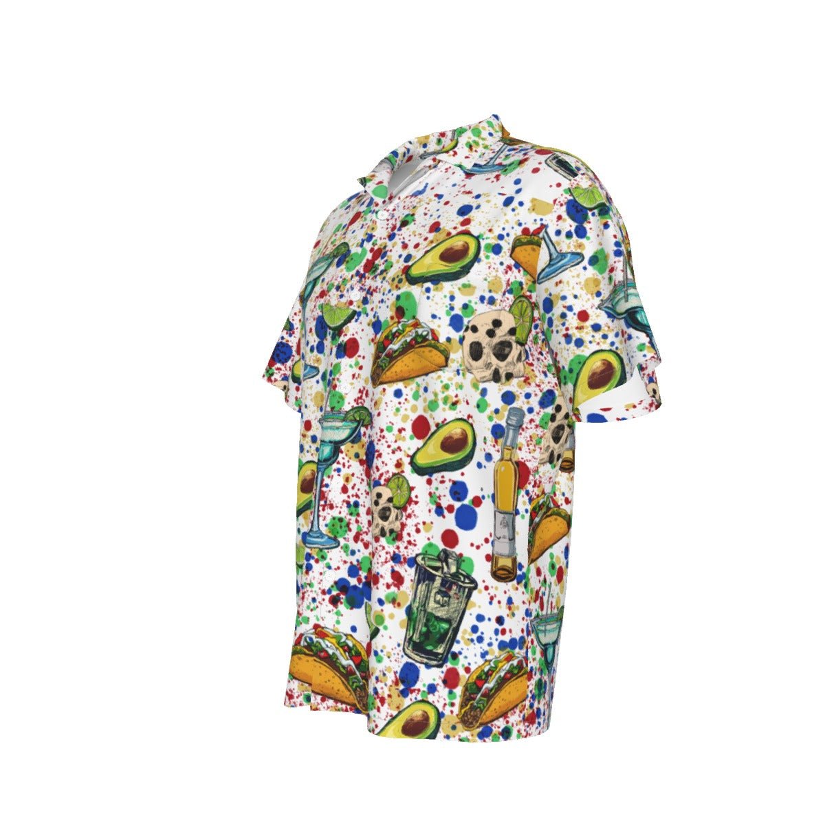 Taco Fest (White) Men's Hawaiian Shirt With Pocket - SB - THREADZ