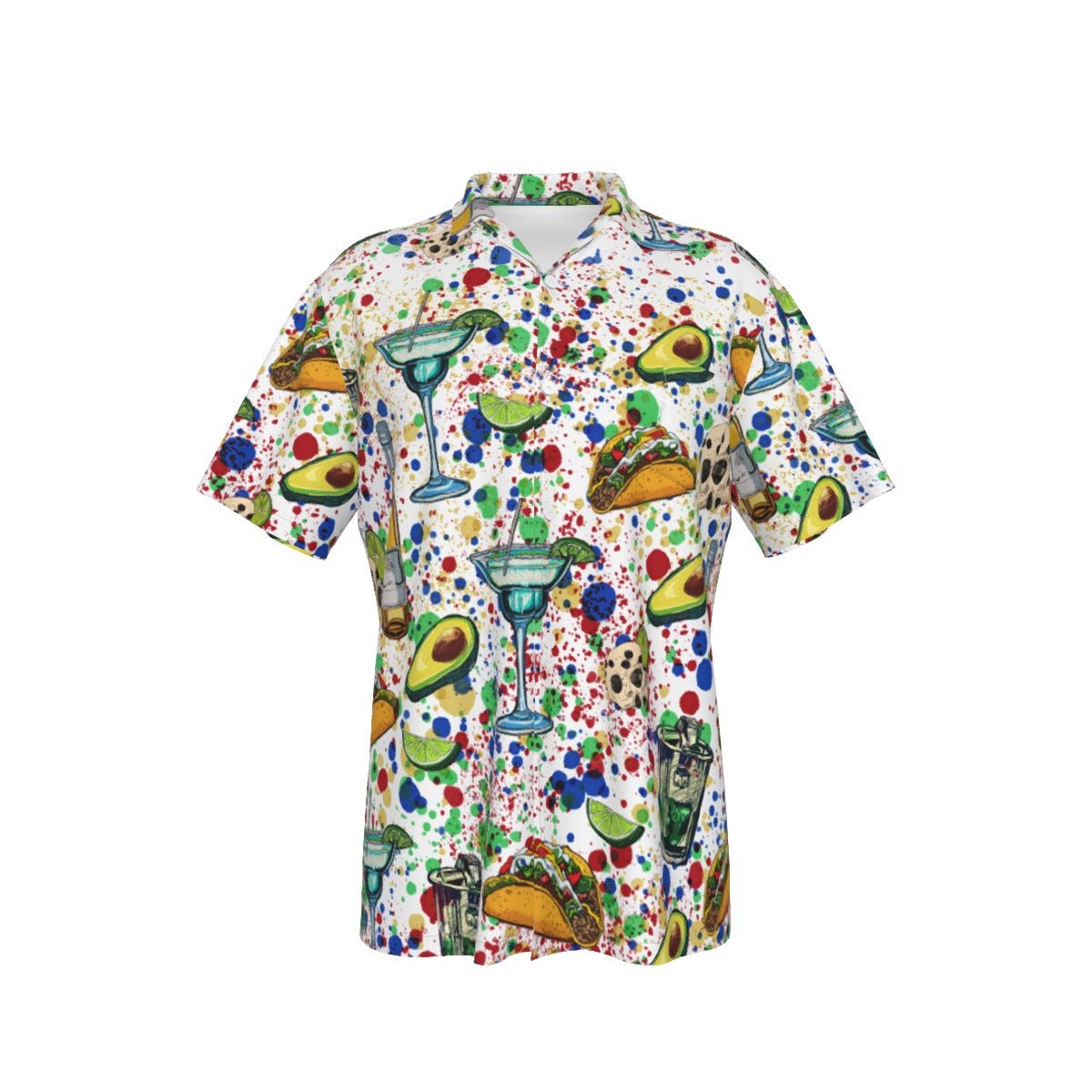 Taco Fest (White) Men's Hawaiian Shirt With Pocket - SB - THREADZ