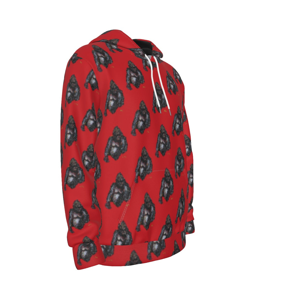 Red Gorilla All-Over Print Men's Pullover Hoodie