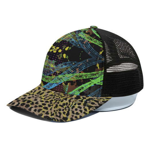 Spotted Jag Trucker Hat With Black Half-mesh