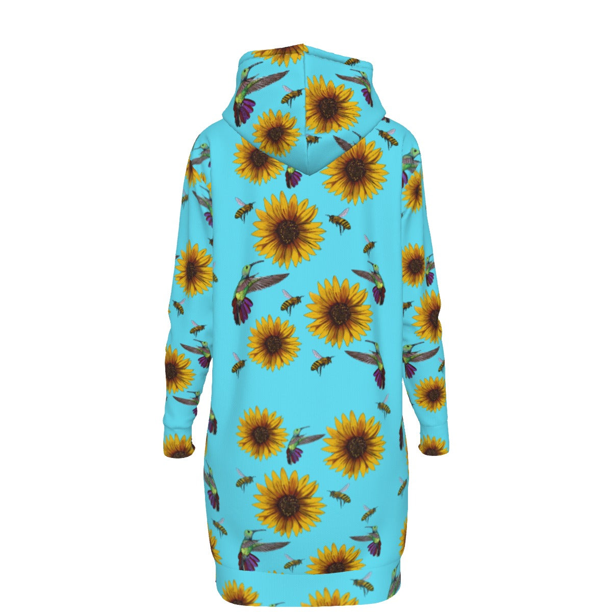 Birdz and da Beez Blue Women's Long Hoodie