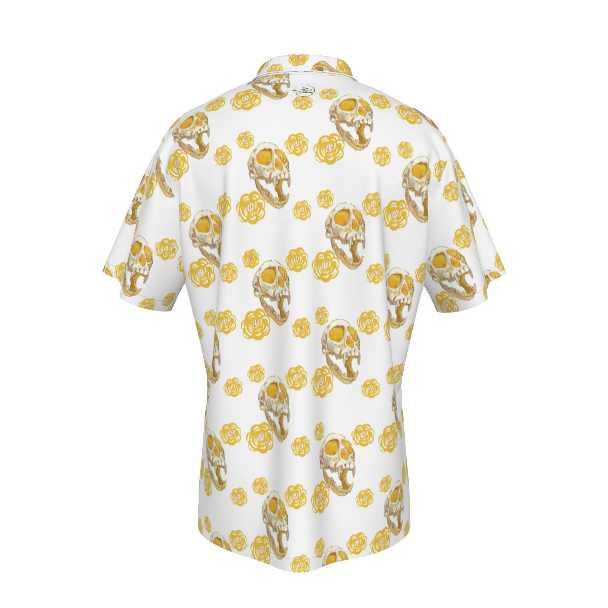 Monkey Skull Lantern Hawaiian Shirt With Button Closure