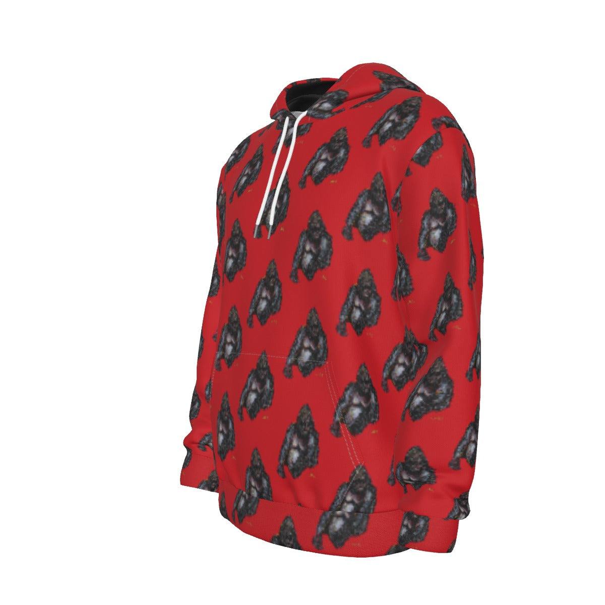 Red Gorilla All-Over Print Men's Pullover Hoodie