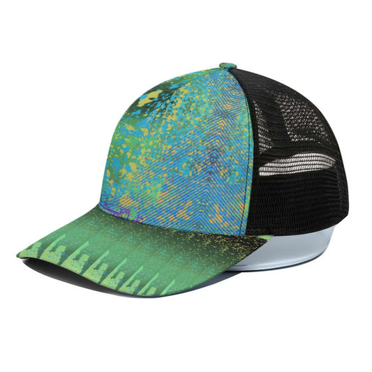 Drippy Trucker Hat With Black Half-mesh