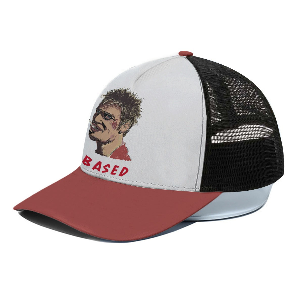 Based Trucker Hat With Black Half-mesh