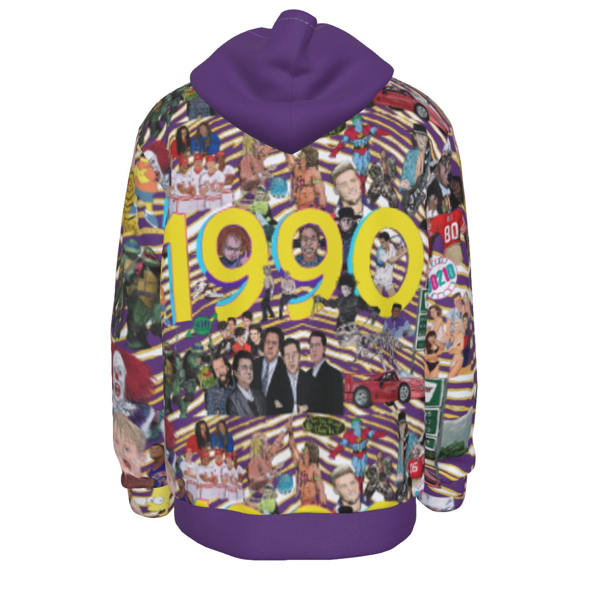 1990 All-Over Print Men's Pullover Hoodie