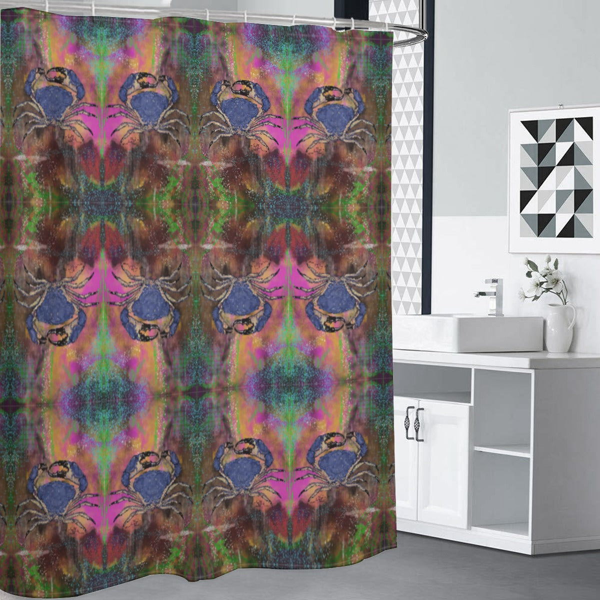 Psychadelic Crab Shower Curtains 150（gsm）