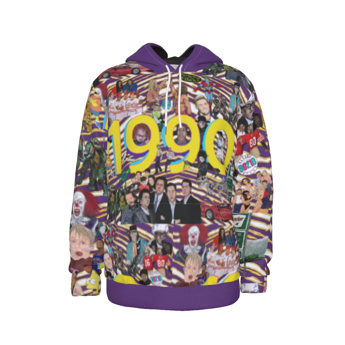 1990 All-Over Print Men's Pullover Hoodie