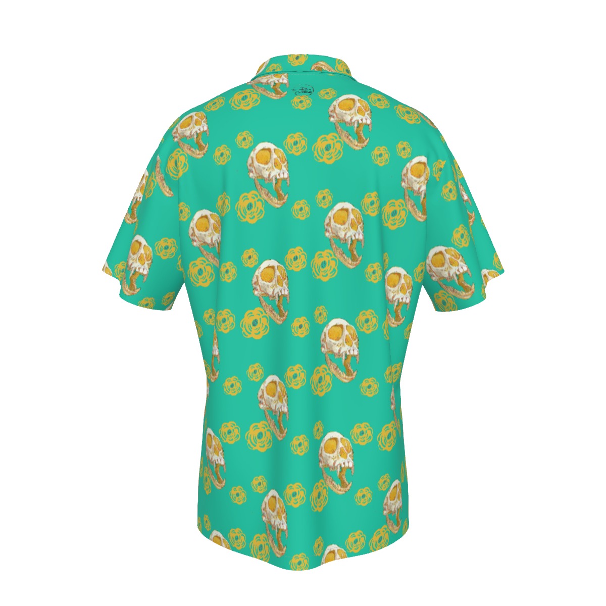 Monkey Skull LanternHawaiian Shirt With Button Closure