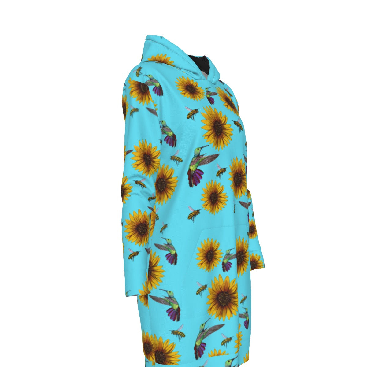 Birdz and da Beez Blue Women's Long Hoodie