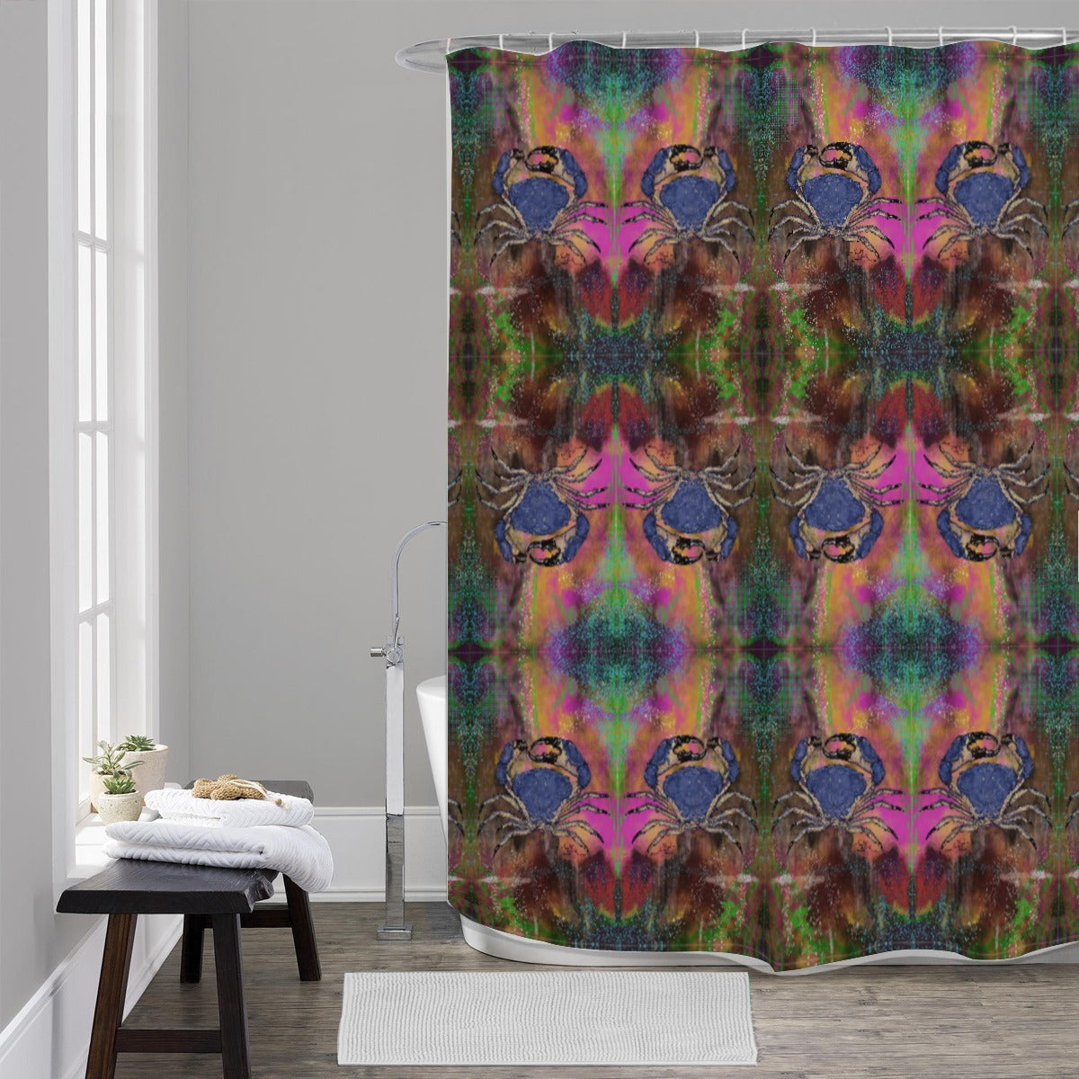 Psychadelic Crab Shower Curtains 150（gsm）