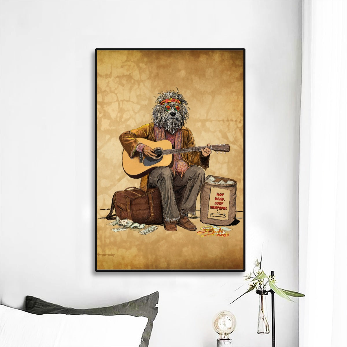 Grateful Dog Black Frame Mural