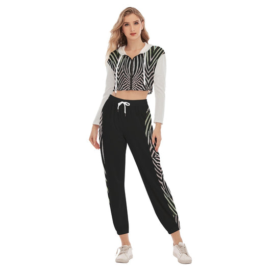 Zeebruh Women's Crop Hoodie Sports Set