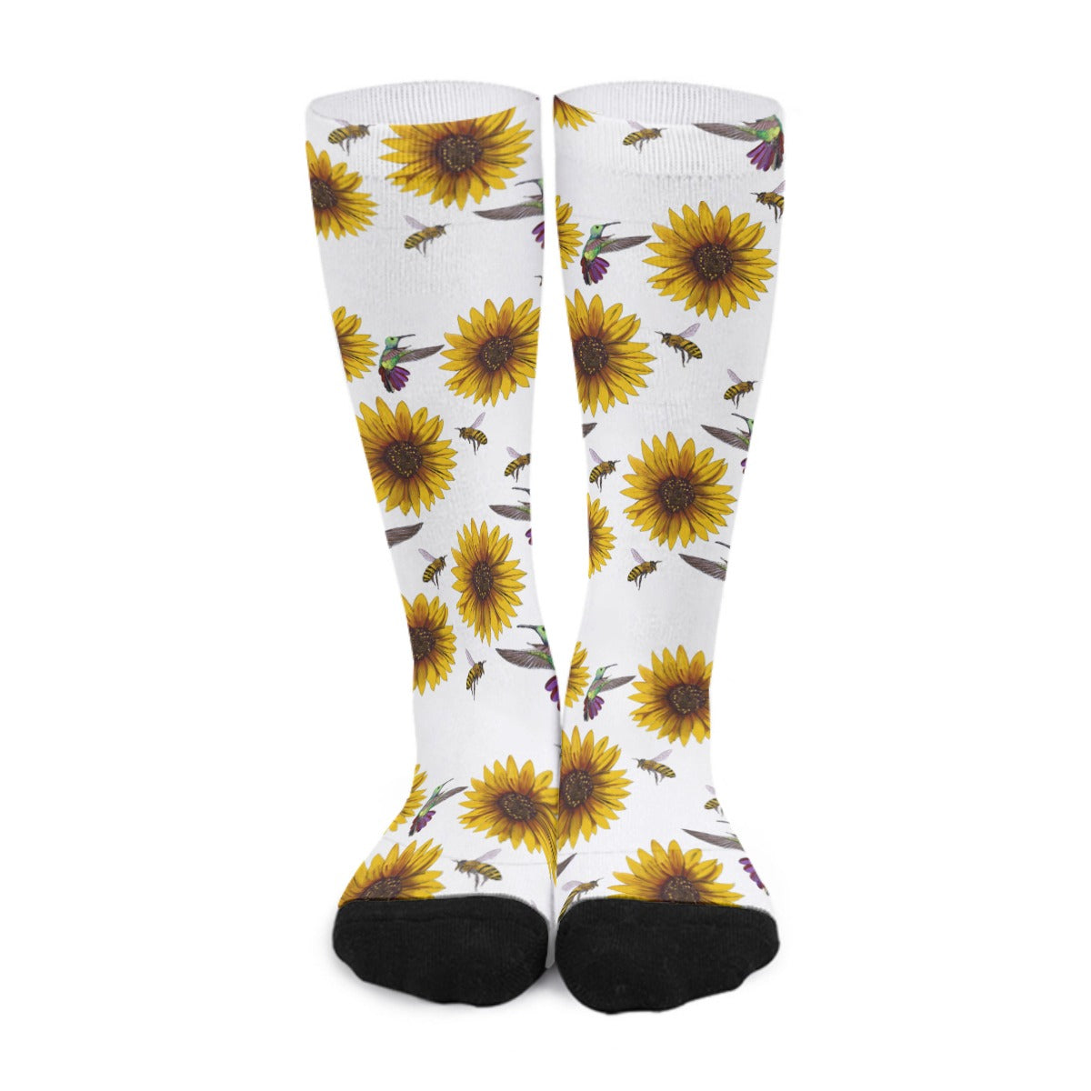 Birds and da Beez White Unisex Long Socks